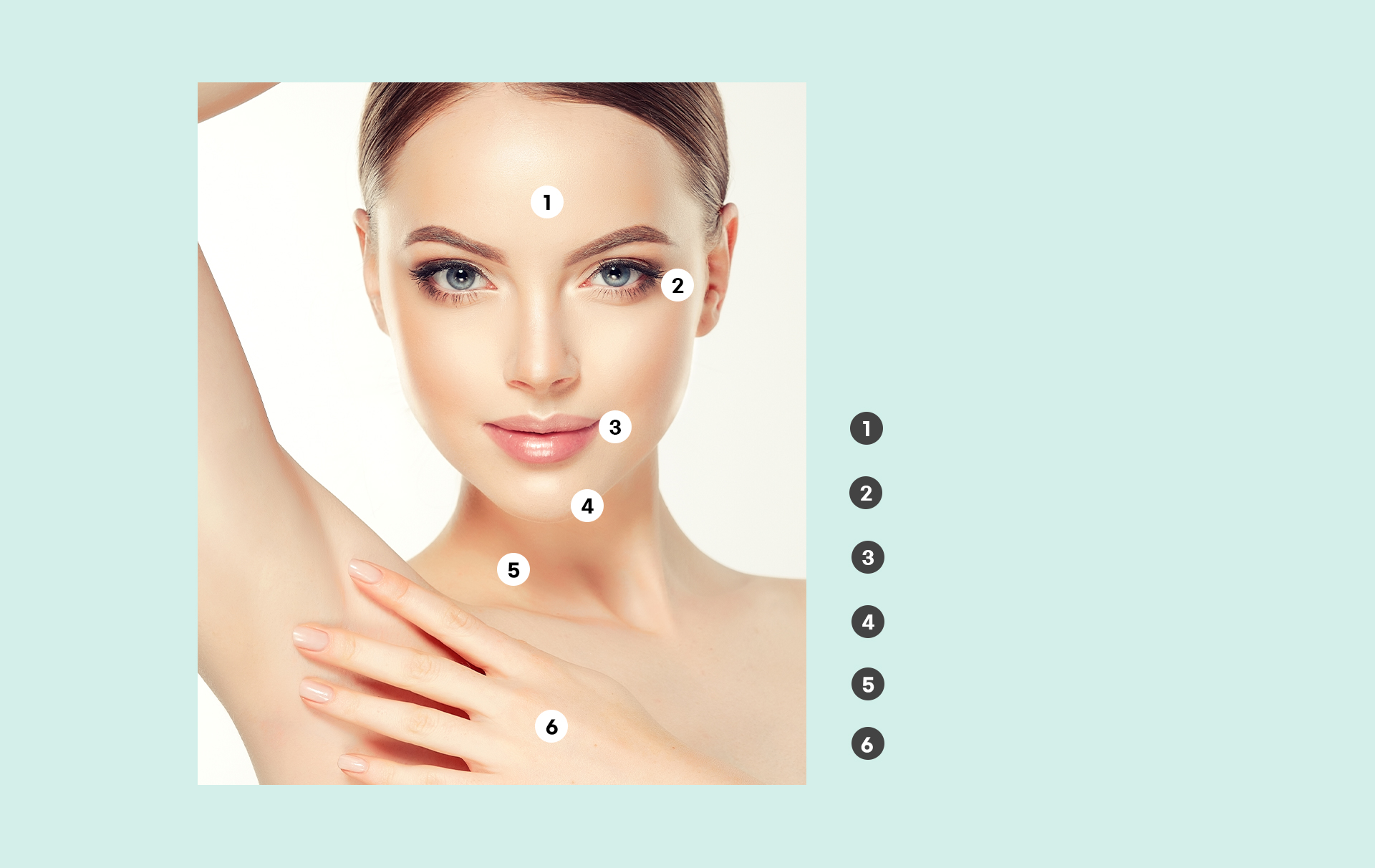 Treatable areas with Rejuran Healer